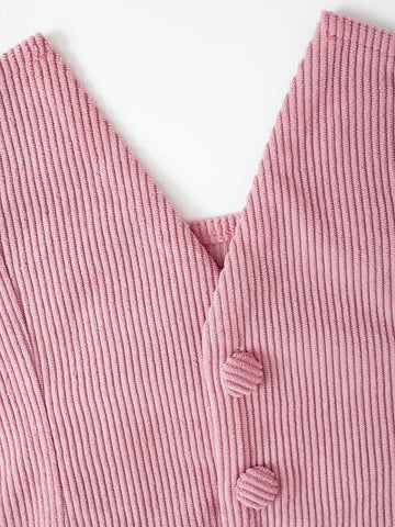 Button Front Tube Top & Wide Leg Pants