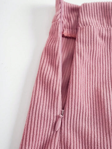 Button Front Tube Top & Wide Leg Pants