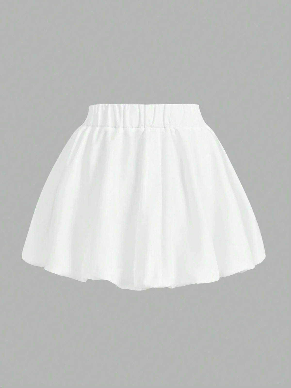 MOD Casual Plain Woven High Waist Loose Bubble Women Skirt