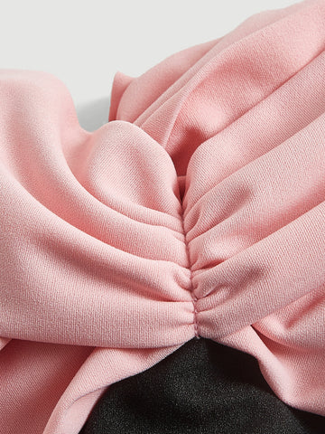 MOD Colorblock Off Shoulder Ruched Detail Dress