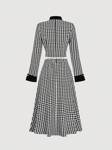 Contrast Collar Jacket, Pleated Mini Skirt, Set Of 2 From Vintage Suit, Winter Suit, New Year Outfit, Elegant Suit, Black And White Contrast Suit