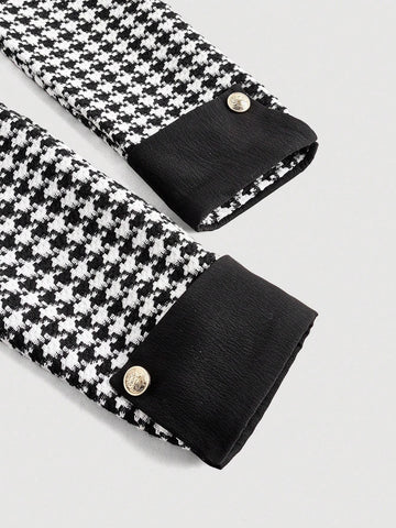 Contrast Collar Jacket, Pleated Mini Skirt, Set Of 2 From Vintage Suit, Winter Suit, New Year Outfit, Elegant Suit, Black And White Contrast Suit