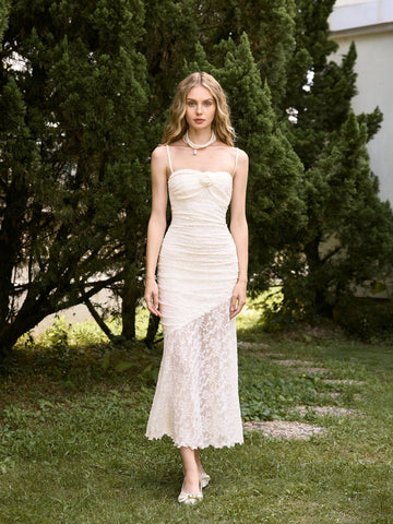 Cream Slim Fit Mermaid Long Dress, Romantic Vintage Dress, Party/Wedding Formal Gown