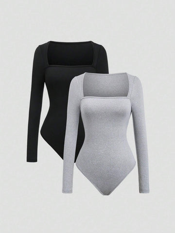 European & American Style Sexy Tight-Fitting Long Sleeve Women's Bodysuit