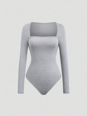 European & American Style Sexy Tight-Fitting Long Sleeve Women's Bodysuit