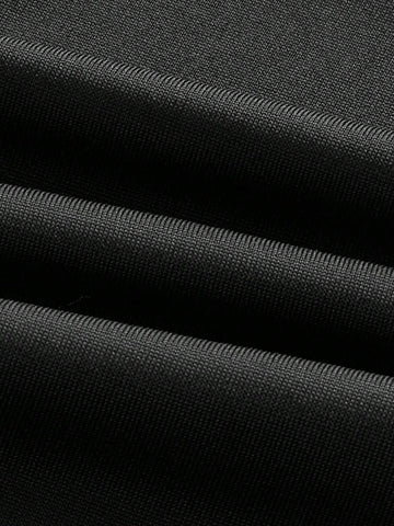 Fashionable And Versatile Black Strapless Bodysuit With Ruffled Neckline, Slim-Fit, Flattering For Women