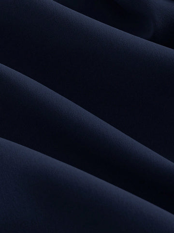 MOD Flare Sleeve Ruffle Hem Navy Waisted Shirt