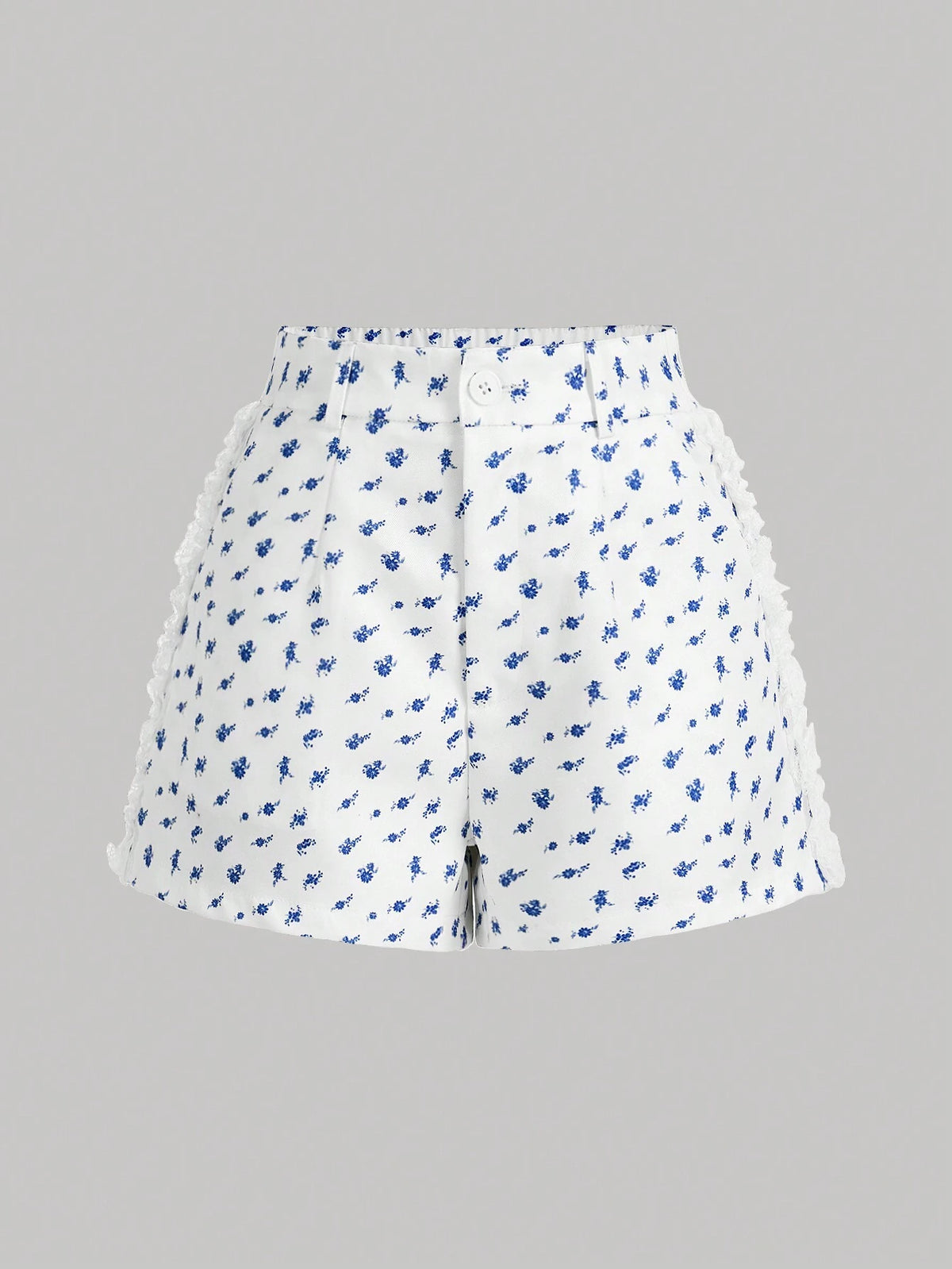 MOD Floral Lace Trimmed Pleated Shorts