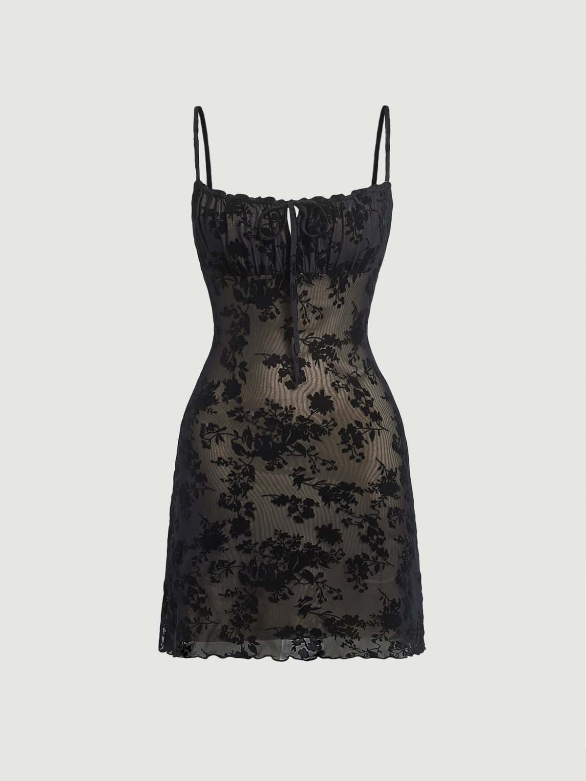 MOD Floral Print Tie Front Cami Dress