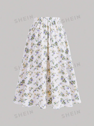 Floral Printed Bow Strap Cami Top And Skirt Two Piece Set