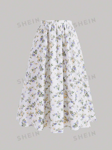 Floral Printed Bow Strap Cami Top And Skirt Two Piece Set