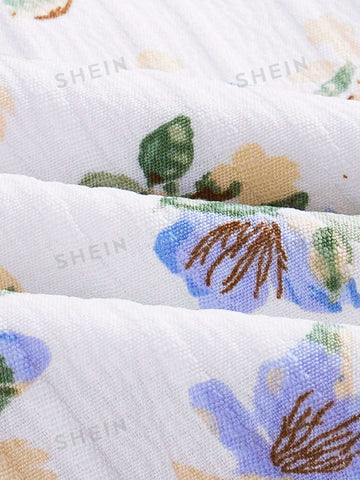 Floral Printed Bow Strap Cami Top And Skirt Two Piece Set