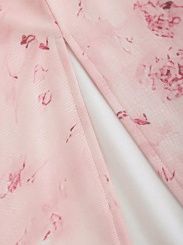 MOD Floral Printed High Slit Cami Dress