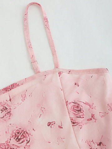 MOD Floral Printed High Slit Cami Dress
