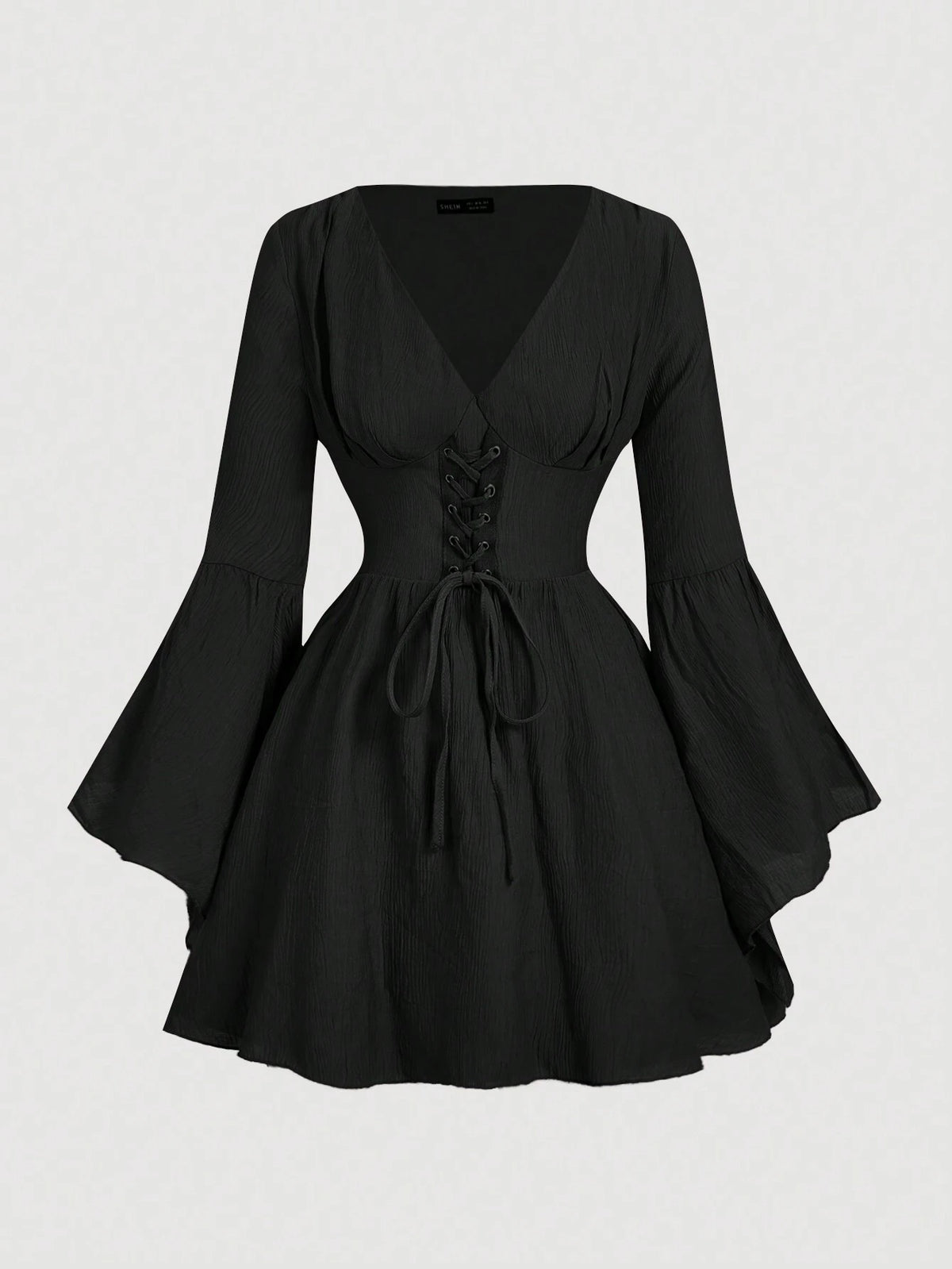 Formal Dress Prom Dress With Sleeves Ladies' Flared Sleeves Waist Tie Dress