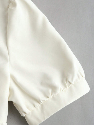 MOD French Academy Style Women's Summer Puff Sleeve Blouse In Sweet And Unpopular Design