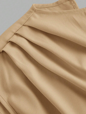 HIGH NECK SOLID POCKET JUMPSUIT WITH BELT