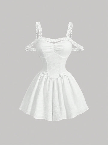 Hollow Out Shoulder Romper