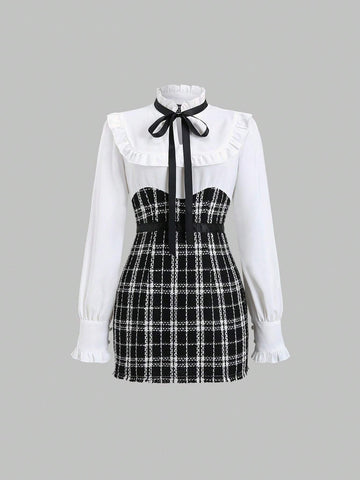 Icon Sexy Splice Design Short Knit Dress