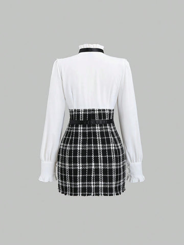 Icon Sexy Splice Design Short Knit Dress