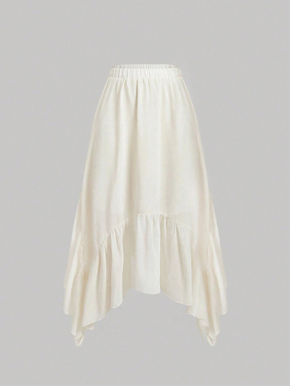 MOD Irregular Hem Romantic Ladies Summer Skirt In Apricot Chiffon