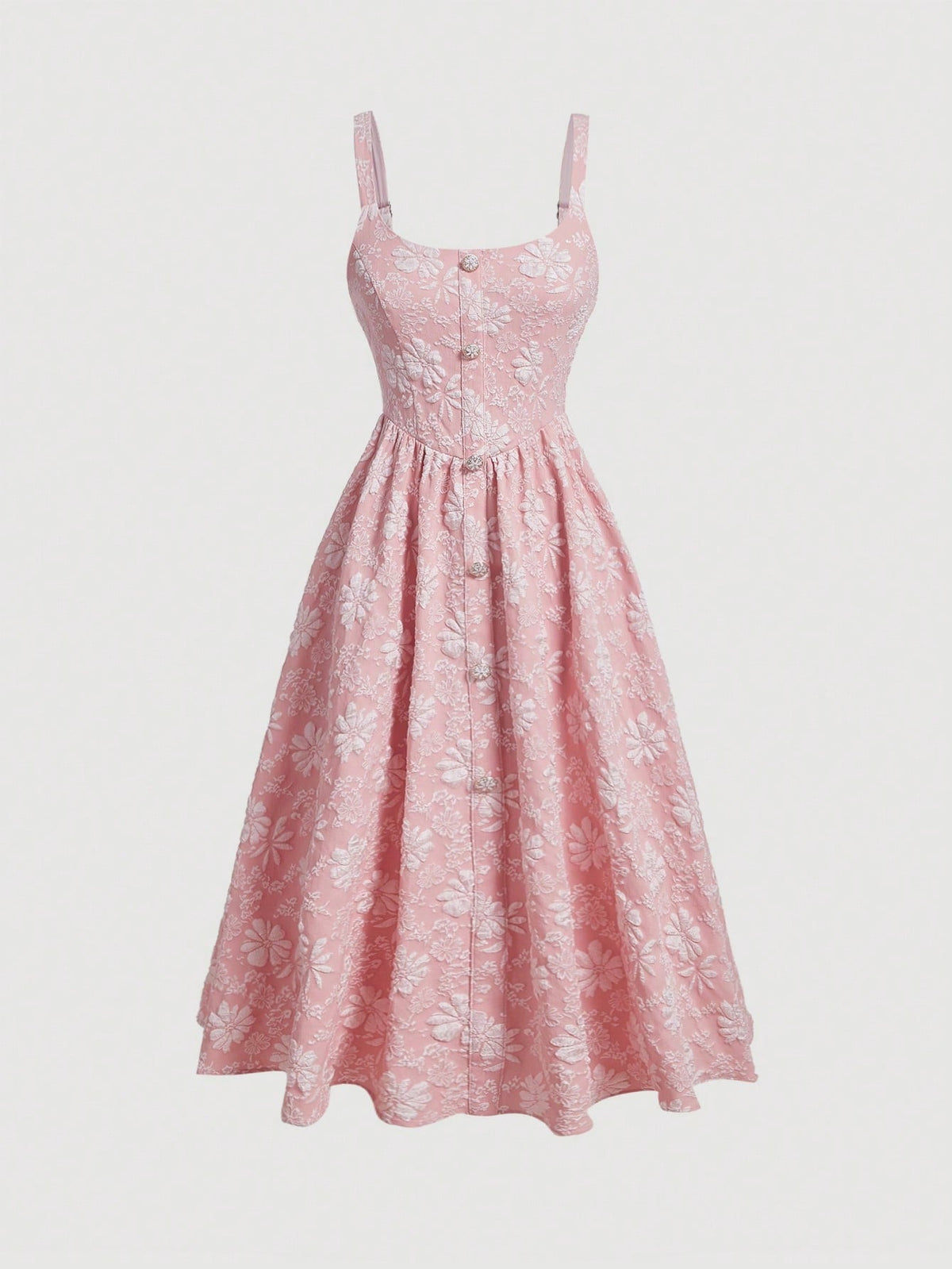 MOD Jacquard Button Front Cami Dress