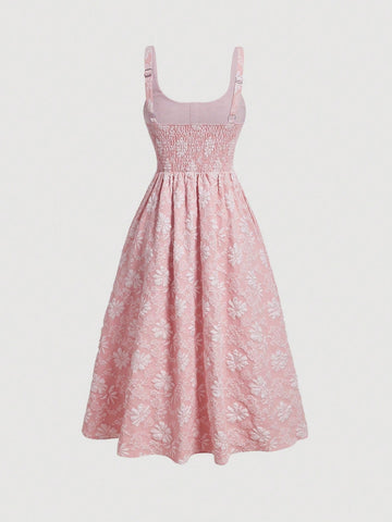 MOD Jacquard Button Front Cami Dress
