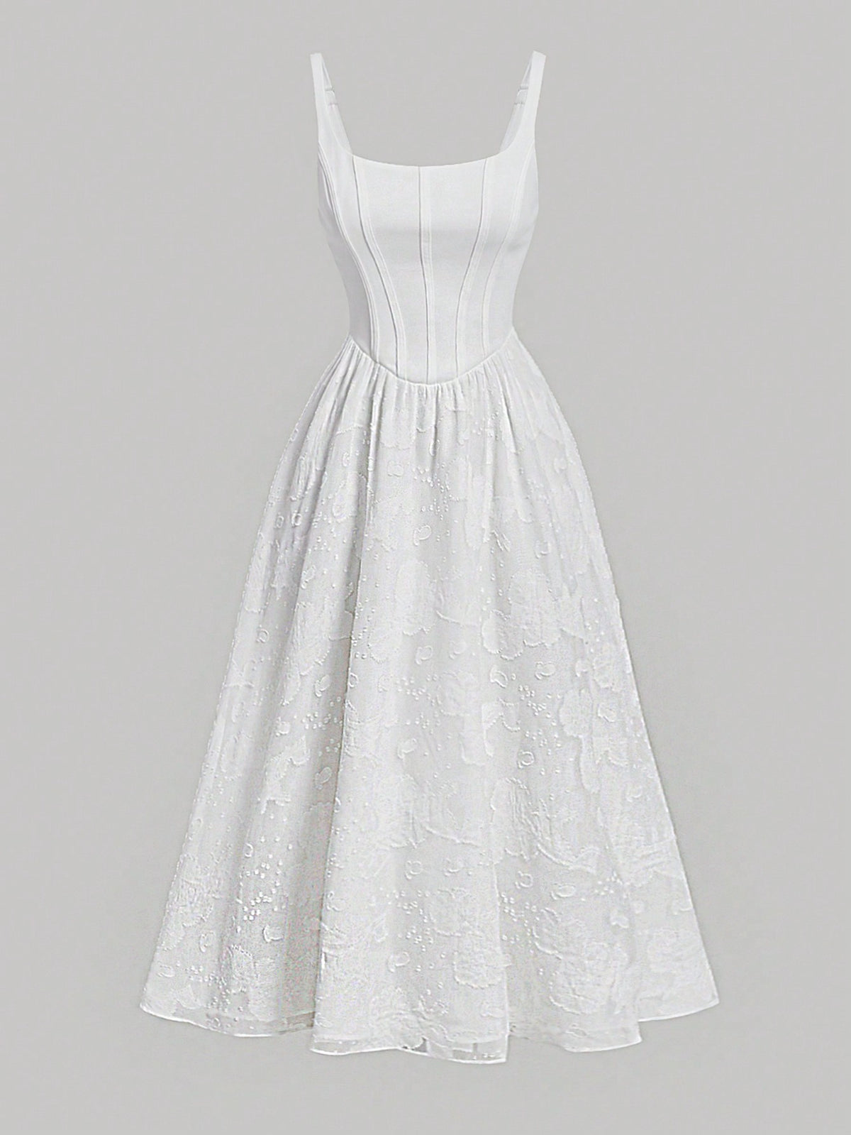 MOD Jacquard Fold Pleated Hem Overall Dress Without Tee