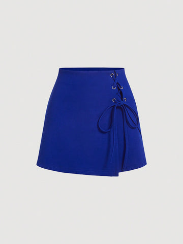 MOD Lace Up Front Wrap Knot Side Skort