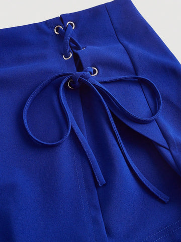 MOD Lace Up Front Wrap Knot Side Skort