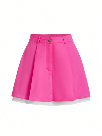 MOD Ladies' Color Block Pleated Skirt