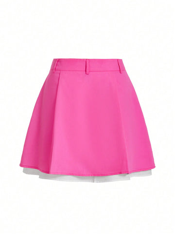 MOD Ladies' Color Block Pleated Skirt