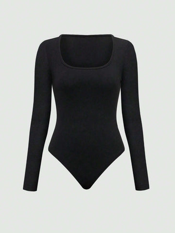 Ladies' Plain & Simple Long Sleeve Top And Pants Daily Suit