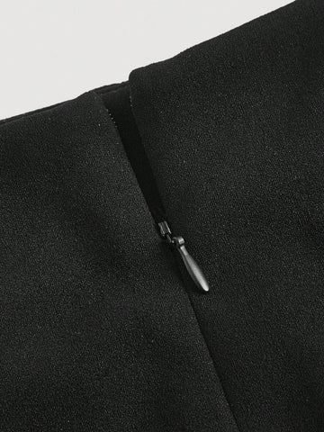 Ladies' Single Breasted Halter Top And Skirt Set