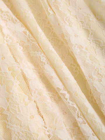Ladies Solid Color Simple Lace Decorated Dress