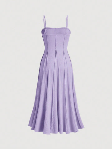 Ladies' Solid Color Spaghetti Strap Dress