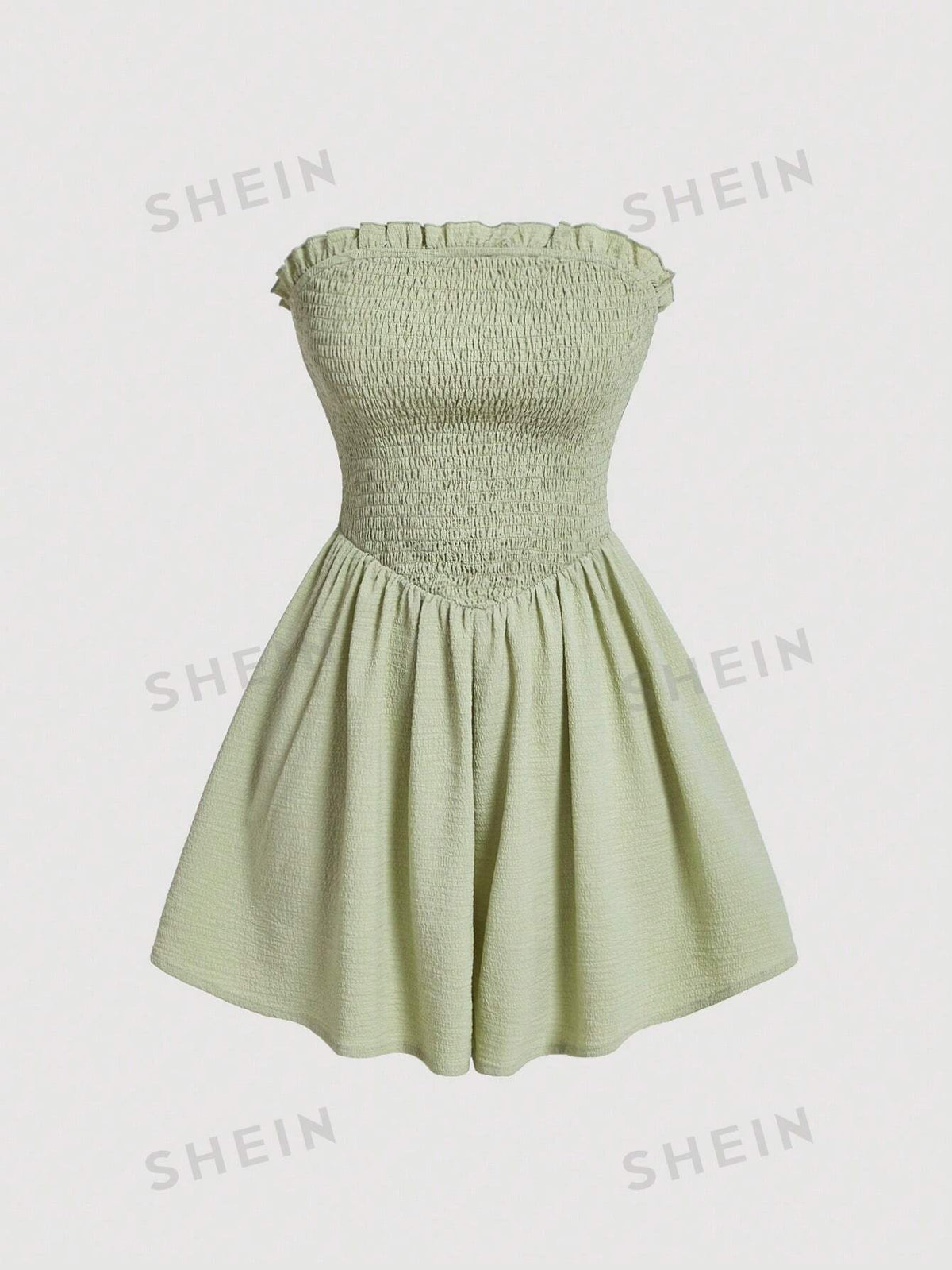 Light Green Strapless Women's Romper