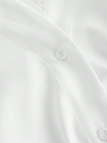 MOD Long Sleeve Blouse With Twist-Knot, Pleated V-Neck, Lace Trim, Romantic & Dreamy Style,