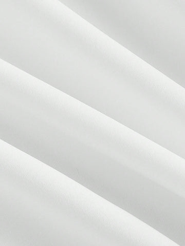 Mock Neck Lace Detail Ruffle Trim Knot Front Shirt