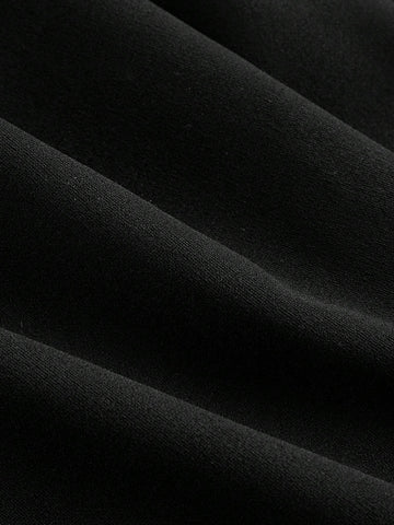 Oblique Shoulder Ribbon Waist Wide Leg Black Jumpsuit,Wedding Women Jumpsuit,Fall/Winter Jumpsuit,Teacher Clothes,Old Money Style Jumpsuit,Business Casual Jumpsuit,Brunch Jumpsuit,Going Out Jumpsuit,Formal Jumpsuit