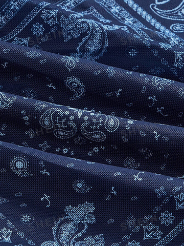 MOD Paisley Scarf Print Lettuce Trim Skirt