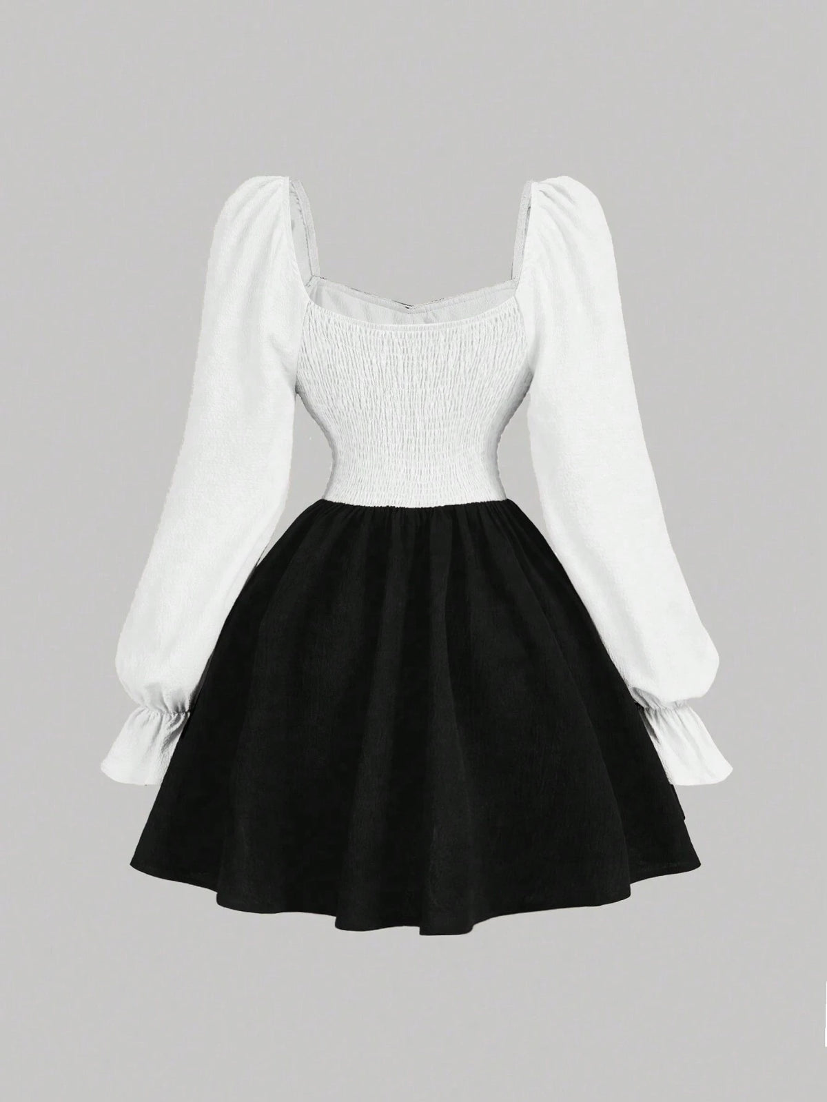 Palace Gorgeous Contrast Color Baroque Waistline Retro Party Date Dress,Cruise Women