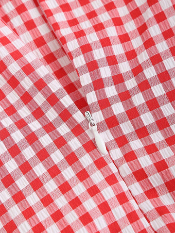 Plaid Strapless A-Line Dress