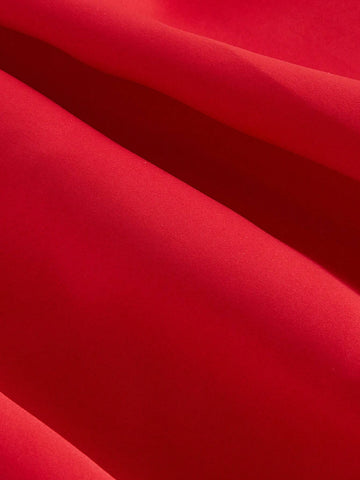 Red Side Bow Tie Bandeau Crop Top Dress For Women