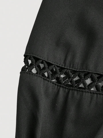 MOD Retro Romantic Lace Trim White Women Long Sleeve Shirt