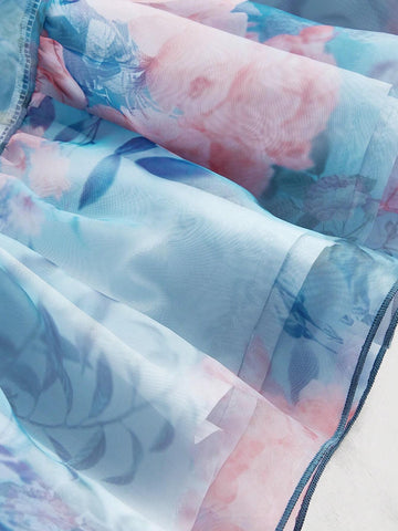 Romantic Floral French Style Dress, Party/Evening Gown