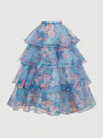 Romantic Floral French Style Dress, Party/Evening Gown