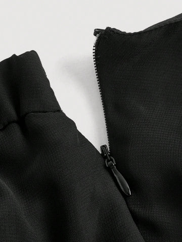 MOD Ruffle Hem Ruched Split Thigh Skirt