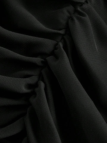 MOD Ruffle Hem Ruched Split Thigh Skirt