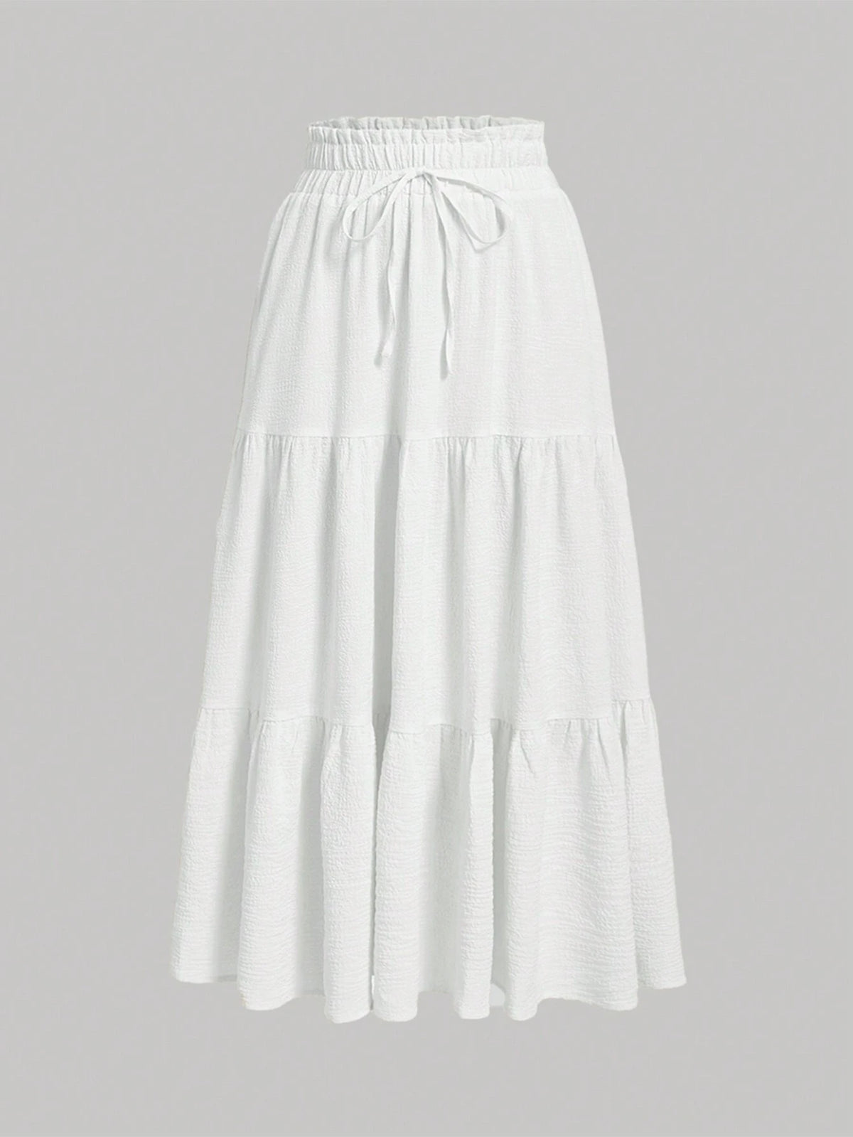 MOD Ruffle Skirt Boho Long Skirt Spring Break Paperbag Waist Layered Ruffle Hem Skirt